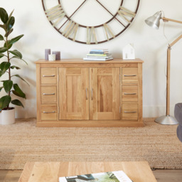 Baumhaus Mobel 2 Door 6 Drawer Oak Sideboard - thumbnail 3