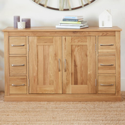Baumhaus Mobel 2 Door 6 Drawer Oak Sideboard