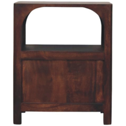 Artisan Furniture Brown Single Drawer Single Arched Edge Solid Wood Bedside Table - thumbnail 4