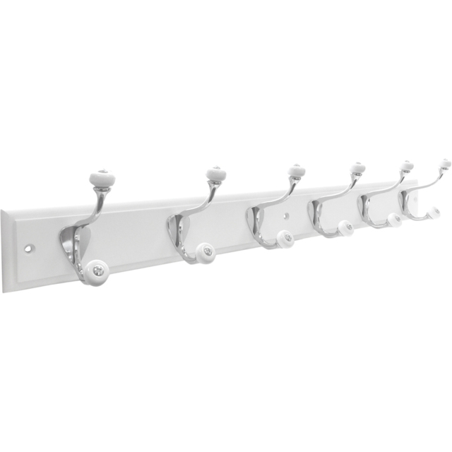 Headbourne White and Ceramic 6 Hook Coat Rail - image 1