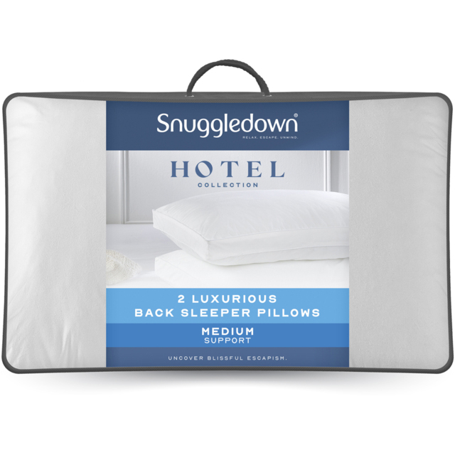 Snuggledown Back Sleeper Medium Support Pillow 2 Pack - image 1