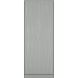 Crowndale Diamond 2 Door Dusk Grey Tall Wardrobe Ready Assembled - thumbnail 3