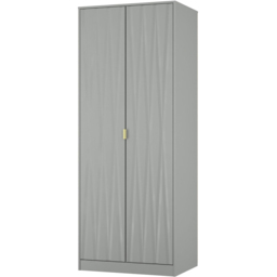 Crowndale Diamond 2 Door Dusk Grey Tall Wardrobe Ready Assembled - thumbnail 2