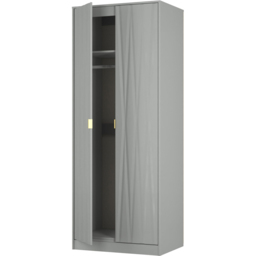 Crowndale Diamond 2 Door Dusk Grey Tall Wardrobe Ready Assembled - thumbnail 4