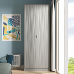 Crowndale Diamond 2 Door Dusk Grey Tall Wardrobe Ready Assembled - thumbnail 1