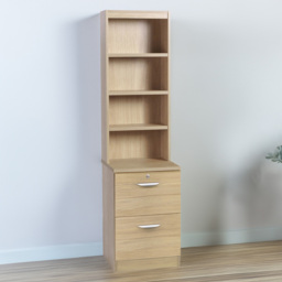 R White Cabinets Brown 2 Drawer 4 Shelf Filing Cabinet with Hutch - thumbnail 1