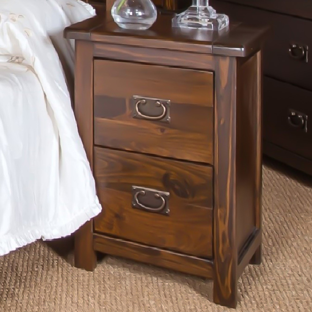 Boston 2 Drawer Dark Lacquer Petite Bedside Table - image 1
