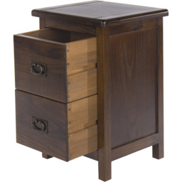 Boston 2 Drawer Dark Lacquer Petite Bedside Table - thumbnail 4