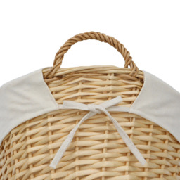 JVL 77l Acacia Honey Oval Willow Storage Basket with Liner - thumbnail 4