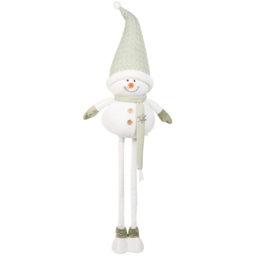 Mistletoe Cottage Sage and White Extendable Cosy Standing Christmas Snowman - thumbnail 4