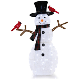 StarBright Warm-White LED Pre-Lit Snowman Christmas Ornament 4.1ft - thumbnail 2