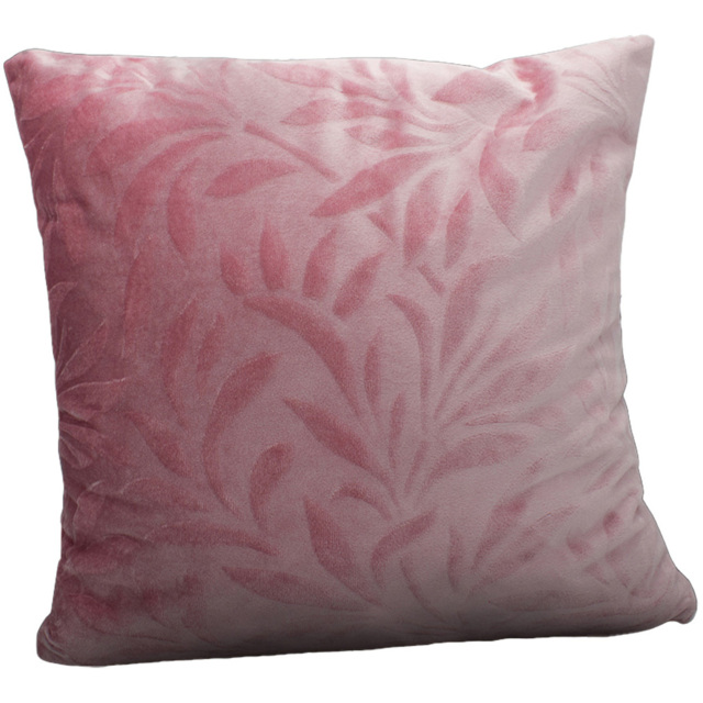 Velosso Velvet Leaf Pink Filled Cushion 43 x 43cm 2 Pack - image 1