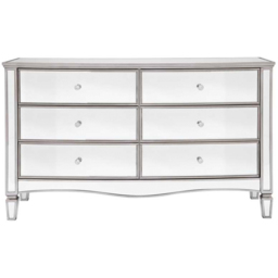 Birlea Elysee 6 Drawer Mirrored Wide Chest of Drawers - thumbnail 3
