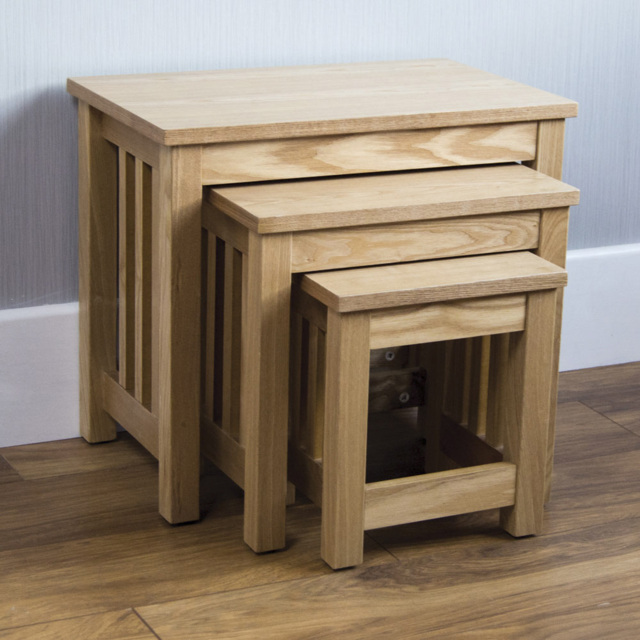 Vida Designs Ashton Pine Nest of Tables Set of 3 - image 1