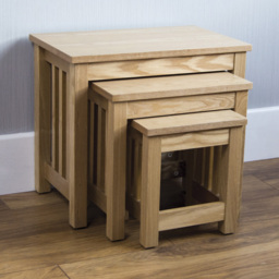 VIDA DESIGNS Ashton Pine Nest of Tables Set of 3