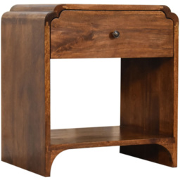 Artisan Furniture Newton Brown Single Drawer Single Shelf Solid Wood Bedside Table - thumbnail 4