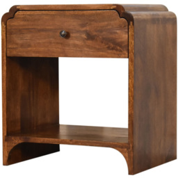 Artisan Furniture Newton Brown Single Drawer Single Shelf Solid Wood Bedside Table - thumbnail 2