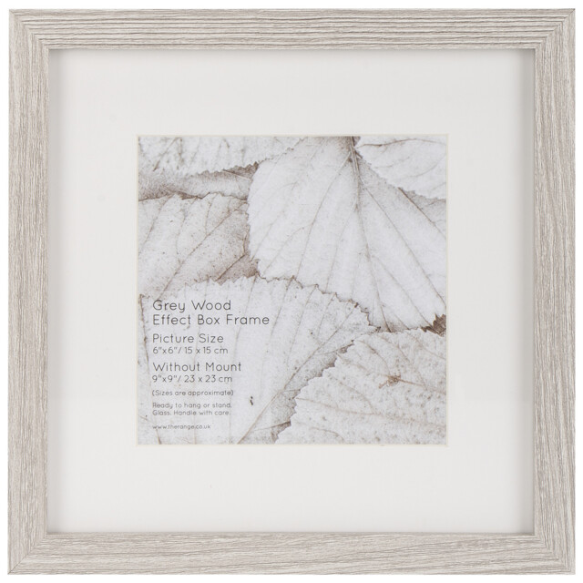 The Port. Co Gallery Grey Wood Effect Deep Box 6 x 6 inch Photo Frame - image 1