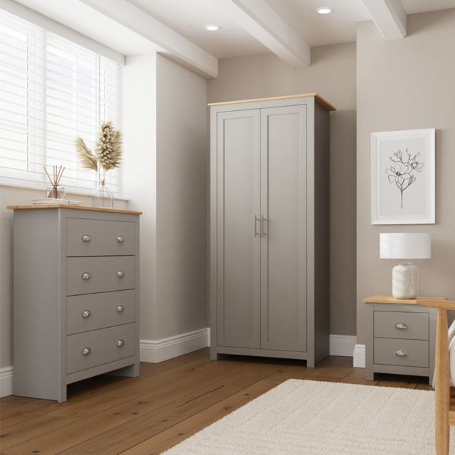 GFW Lancaster Grey 3 Piece Bedroom Furniture Set - image 1