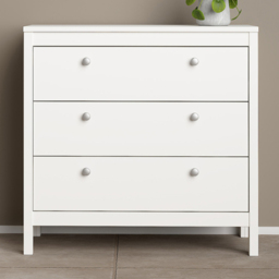 Florence Madrid 3 Drawer White Chest of Drawers - thumbnail 1