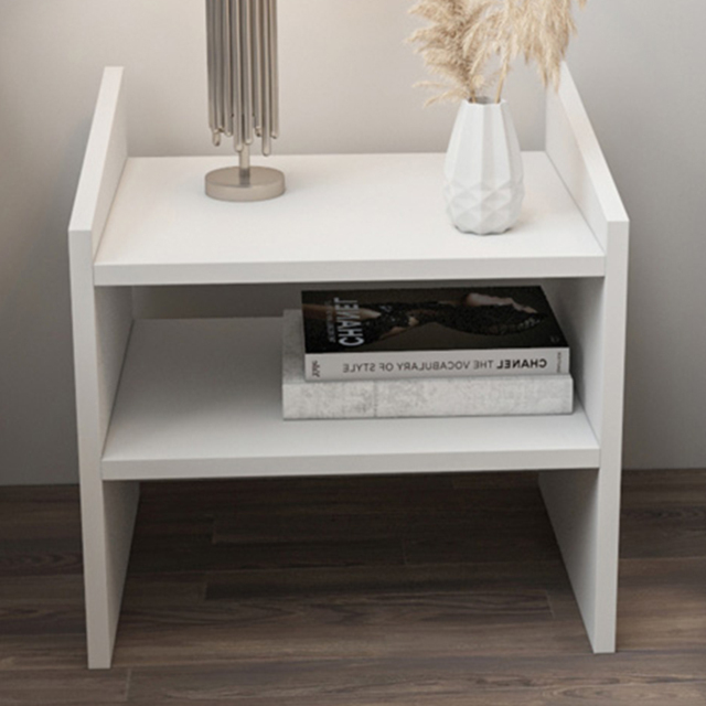 Decorotika Adin White 3 Shelf Bedside Table - image 1