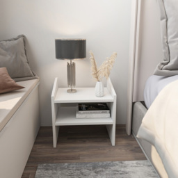 Decorotika Adin White 3 Shelf Bedside Table - thumbnail 4