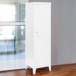 MMT Furniture Designs Single Door White Metal Locker Cabinet