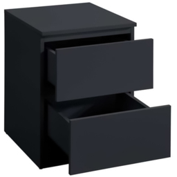 Oslo 2 Drawer Black Bedside Table - thumbnail 4
