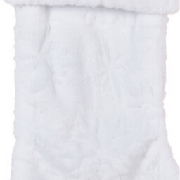 Snowflake Embossed White Christmas Stocking 46cm - thumbnail 2