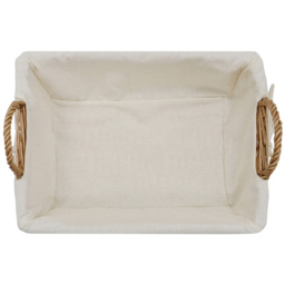 JVL 10L Acacia Honey Rectangular Willow Storage Basket with Lining 10L - thumbnail 3