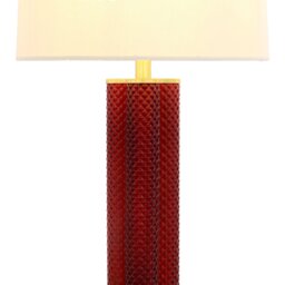 Kiara Plum and Red Glass Table Lamp - thumbnail 4