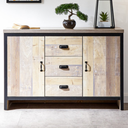 GFW Boston Oak 2 Door 3 Drawer Sideboard - thumbnail 1