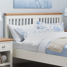 Bentley Designs Hampstead Oak and Ivory Double Headboard - thumbnail 1