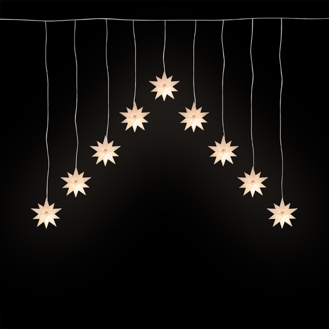 The Christmas Workshop 9 3D Star Curtain String Light Warm White - image 1