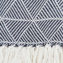 Divante Oslo Navy and White Geometric Throw 200 x 220cm - thumbnail 3