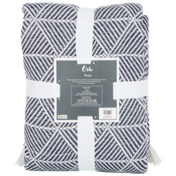 Divante Oslo Navy and White Geometric Throw 200 x 220cm - thumbnail 2