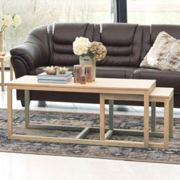 Florence Cornus Oak Nest of Tables Set of 3 - thumbnail 1