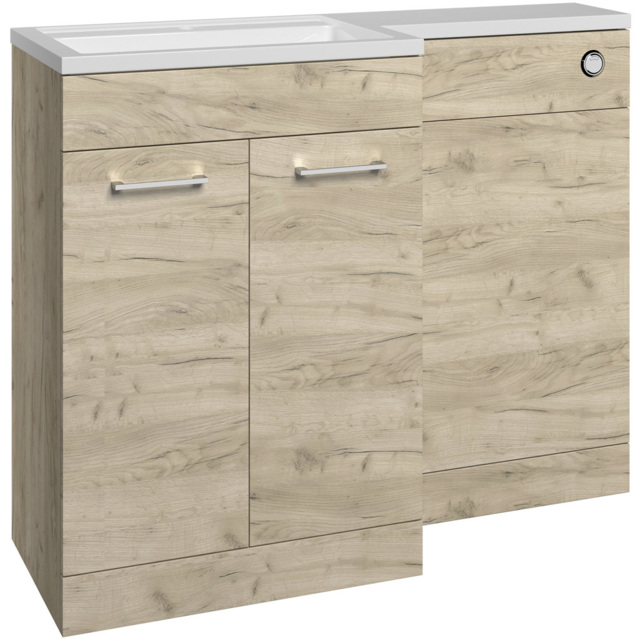 Bathstore Panama 2 Door Oak Left Hand Basin and WC Unit 1000mm - image 1