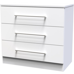 Crowndale Worcester White 3 Drawer Chest Ready Assembled - thumbnail 2