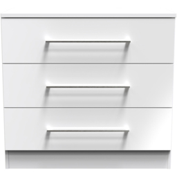 Crowndale Worcester White 3 Drawer Chest Ready Assembled - thumbnail 3