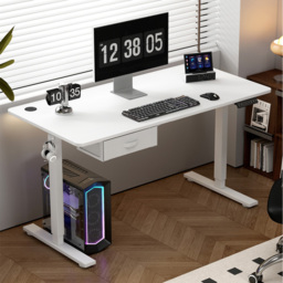 Easton White Height Adjustable Standing Electric Computer Desk 120cm