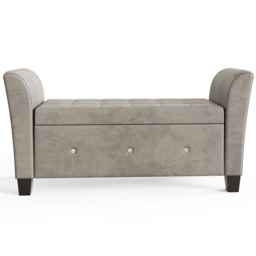 GFW Verona Silver Diamante Window Seat with Storage - thumbnail 3
