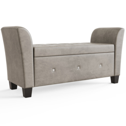 GFW Verona Silver Diamante Window Seat with Storage - thumbnail 2