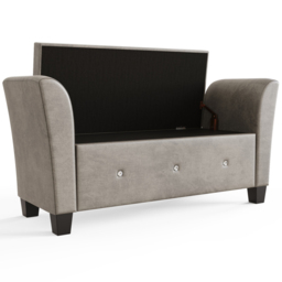 GFW Verona Silver Diamante Window Seat with Storage - thumbnail 4