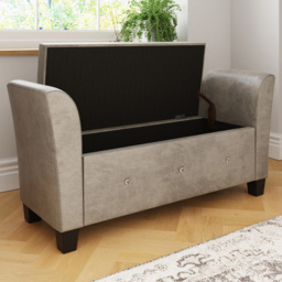 GFW Verona Silver Diamante Window Seat with Storage