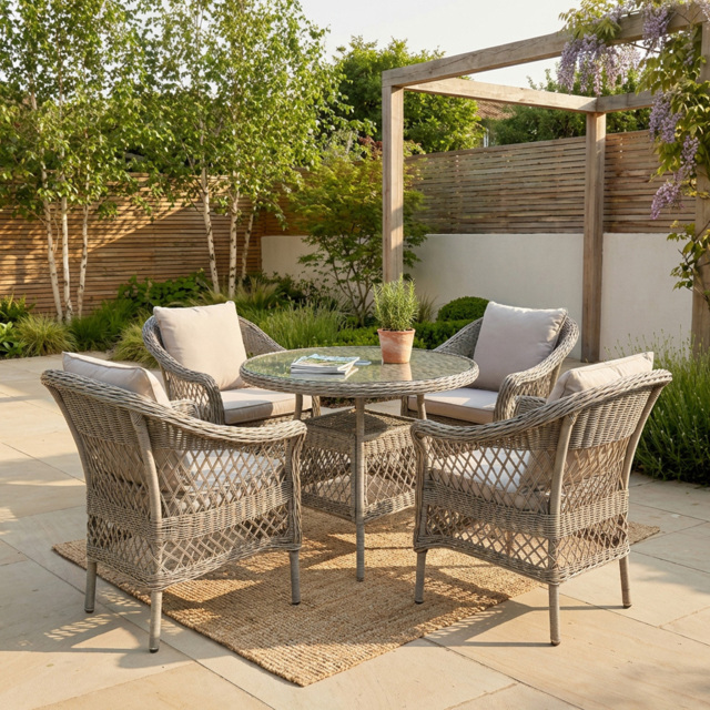 Granada 4 Seater Dining Set - Grey - image 1