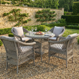 Granada 4 Seater Dining Set - Grey - thumbnail 4