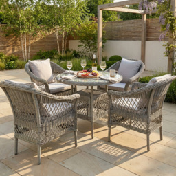 Granada 4 Seater Dining Set - Grey - thumbnail 3