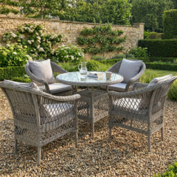 Granada 4 Seater Dining Set - Grey - thumbnail 2