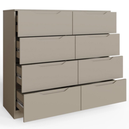 FWStyle Luno Brown 8 Drawer Modern Wide Chest of Drawers - thumbnail 3